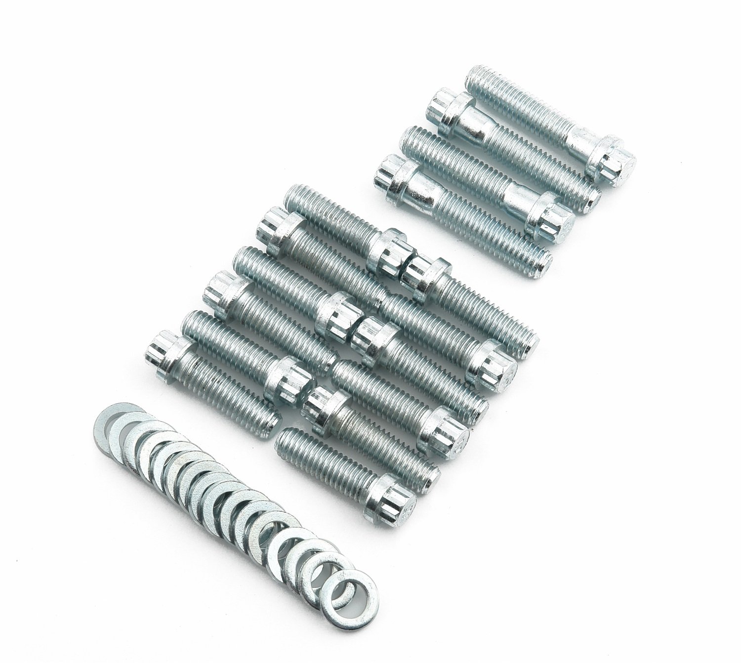 6093mrg Intake Manifold Bolt Set 12 Point For Big Block Chevys 1 25 In Long 3 8 Coarse Thread Grade Zinc Plated With Flat