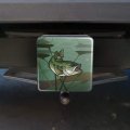 Bass Fish Swimming In River Tow Trailer Hitch Cover Plug Insert