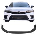 Ikon Motorsports Front Bumper Lip For 2022-2024 Honda Civic 11th Gen 4-door Sedan Hatchback Unpainted Black Pu Ik1 Style Lower 