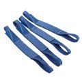 4pcs Blue Carrying Strap Kit With Loops Wheel Tie Down Towing For Car Trailer 