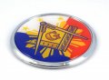 Mason Philippines Flag 2 75 Car Chrome Round Emblem Decal 3d Sticker Badge Masonic Philippine