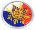 Mason Philippines Flag 2 75 Car Chrome Round Emblem Decal 3d Sticker Badge Masonic Philippine