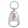 Graphics More Bradley University Secondary Logo Keychain Chrome Metal Spinning Oval Bottle Opener
