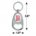 Graphics More Bradley University Secondary Logo Keychain Chrome Metal Spinning Oval Bottle Opener