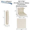 Recpro Rv Folding Wall Mounted Cup Holder White