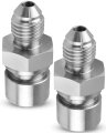 2pcs 4an Male To M10x1 25 Metric Inverted Flare Female Brake Line Adapter Fitting Fit For Lines Clutch Turbocharger Oil Supply 