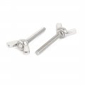 Uxcell M4 X 30mm 0 7mm Pitch 304 Stainless Steel Wing Bolt Butterfly Screw 5pcs