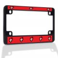 Fastasticdeals Metal Insert Bike License Plate Frame Denmark Flag Heart-shaped Weatherproof Motorcycle Accessories Black 4 