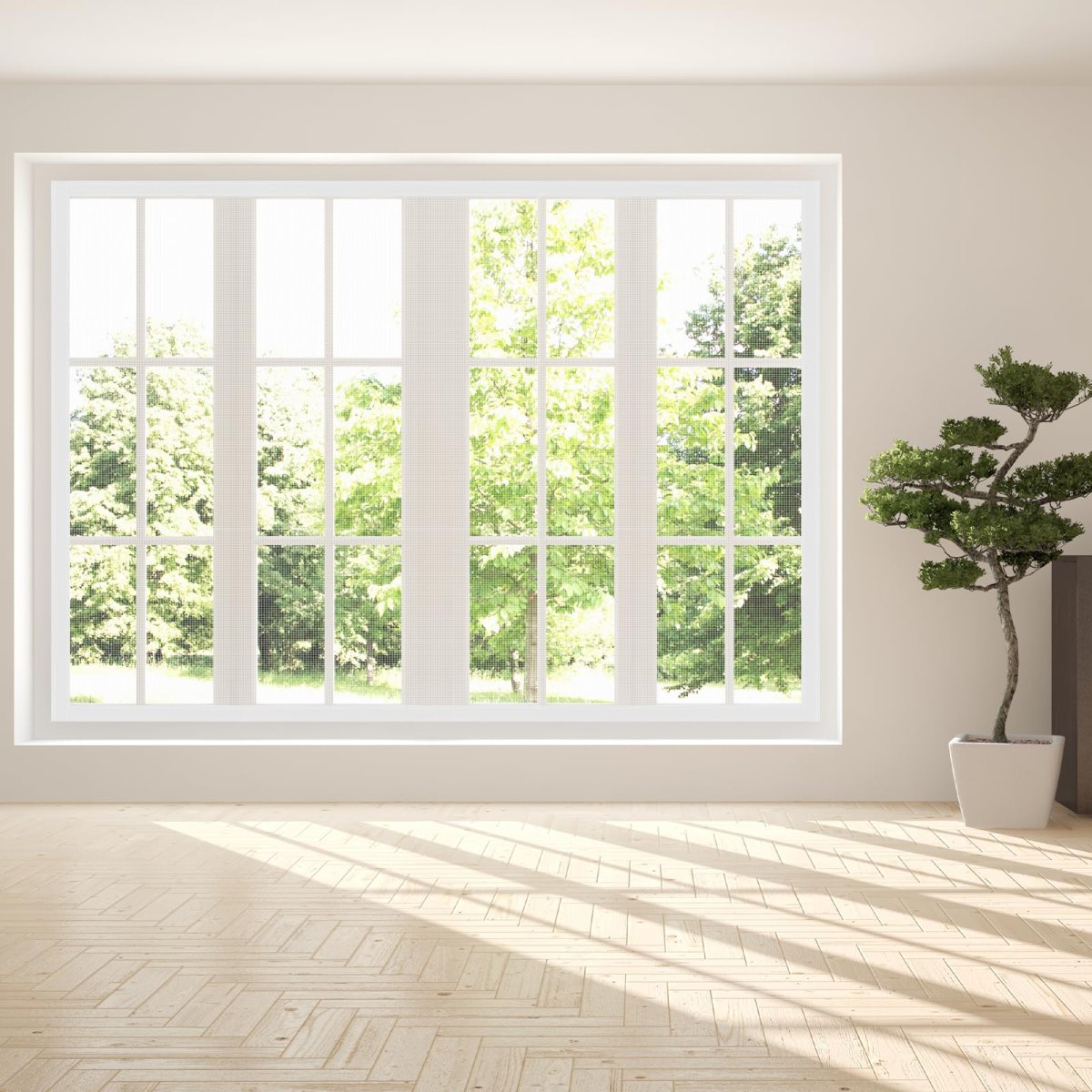 Window Screen Mesh 35 X 59 Diy Fiberglass Netting White Frame With Hook And Loop Adhesive Edging For Bedroom Living Room