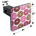 Chocolate Donuts With Heart Sprinkles Pattern Tow Trailer Hitch Cover Plug Insert