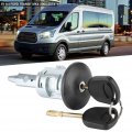 Qiilu Car Front Right Door Lock Barrel Cylinder With 2 Keys Fit For Ford Transit Mk6 2000a 2016