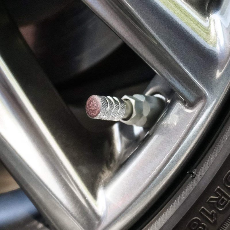 Henna Flower Art Tattoo Marriage Aluminum Valve Stem Caps For Tire Rim Wheels 4 Piece Set Passenger Cars Vans And Trucks Fits