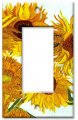 Art Plates Van Gogh Sunflowers One Gang Rocker Decora Gfci Switch Cover Single Decorative Metal Wall Plate 