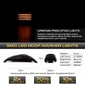 Vipmotoz 5pc Full Led Smoked Roof Cab Clearance Running Lights Compatible With 1999-2001 Dodge Ram 1500 2500 3500 Chrome