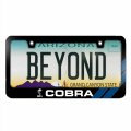 Ipick Image Made For Ford Mustang Cobra Blue Stripe Black Metal License Plate Frame
