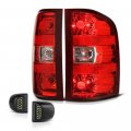 Red Lens Oe-style Tail Light Full-led License Plate Lamp Housing Replacement Bundle For 2007-2013 Chevy Silverado 1500 2500hd 