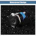 X Autohaux 22mm Car Interior Pressure Switch Momentary Push Button With Power Symbol Led 1no 1nc 12-24v Aluminum Alloy For Boat