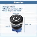 X Autohaux 22mm Car Interior Pressure Switch Momentary Push Button With Power Symbol Led 1no 1nc 12-24v Aluminum Alloy For Boat