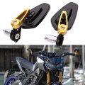 Universal Black Motorcycle Billet Aluminum 7 8 22 Bar End Side Rearview Mirrors Gold