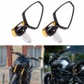Universal Black Motorcycle Billet Aluminum 7 8 22 Bar End Side Rearview Mirrors Gold