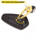 Universal Black Motorcycle Billet Aluminum 7 8 22 Bar End Side Rearview Mirrors Gold