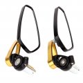 Universal Black Motorcycle Billet Aluminum 7 8 22 Bar End Side Rearview Mirrors Gold