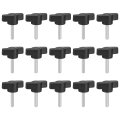 15pcs Clamping Screw Knob M4 X 20mm Metric Carbon Steel T Shaped Thumb Screws Handle For Quick Remove Hand Tightening 