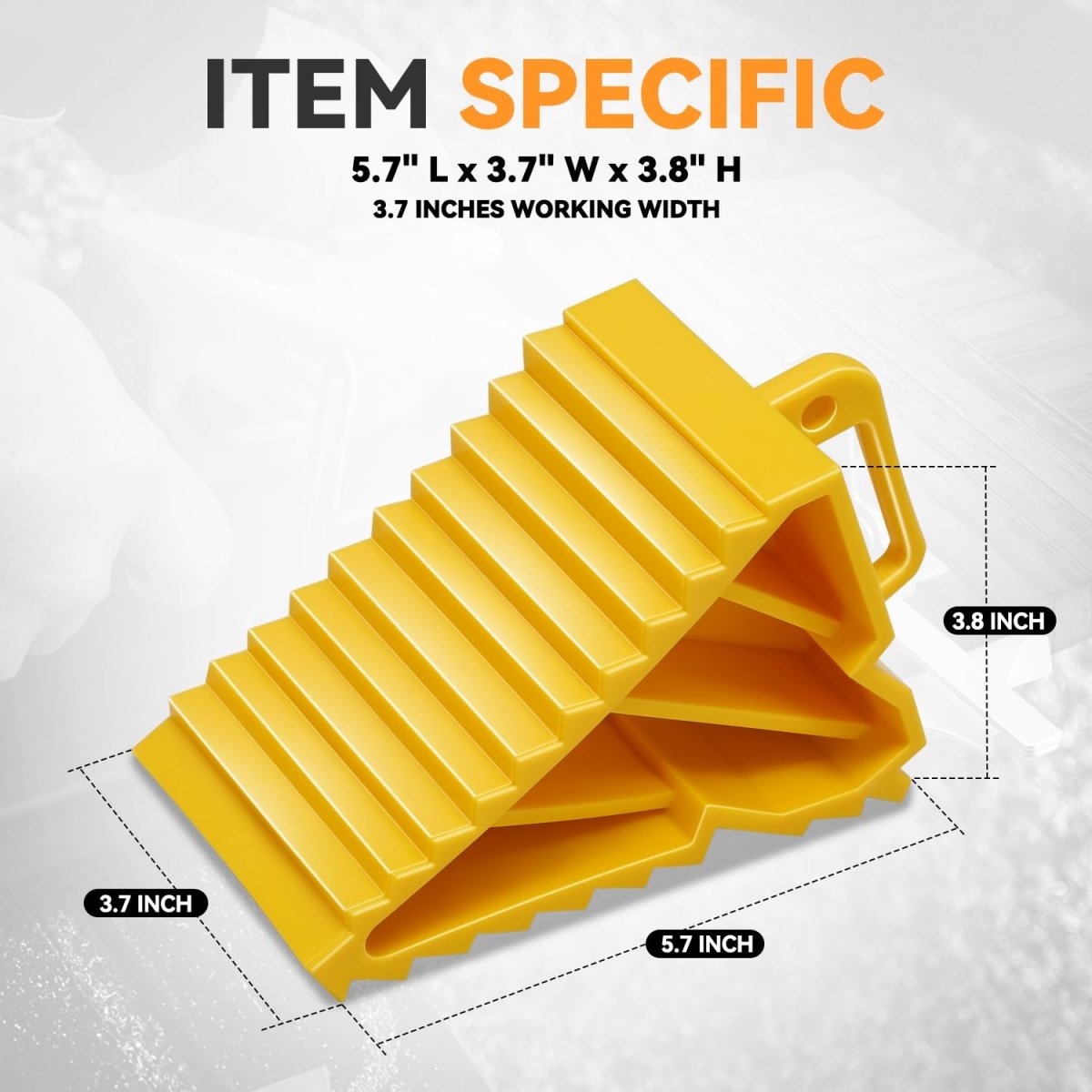 2pcs Non Slip Plastic Rv Wheel Trailer Chocks Universal Vehicle Stoppers For Trucks And Boats 5 9 In X 3 15 94 Yellow
