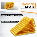 2pcs Non Slip Plastic Rv Wheel Trailer Chocks Universal Vehicle Stoppers For Trucks And Boats 5 9 In X 3 15 94 Yellow