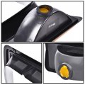 G-plus Headlight Bezel W Corner Parking Light Compatible With Dodge Pickup Truck 1986-1990 Headlamp Head Doors Bezels Pair Set
