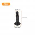 Uxcell St4 8x19mm Sheet Metal Screws 100pcs Black Oxide Zinc Plating Flat Head Phillips Drive Self Drilling