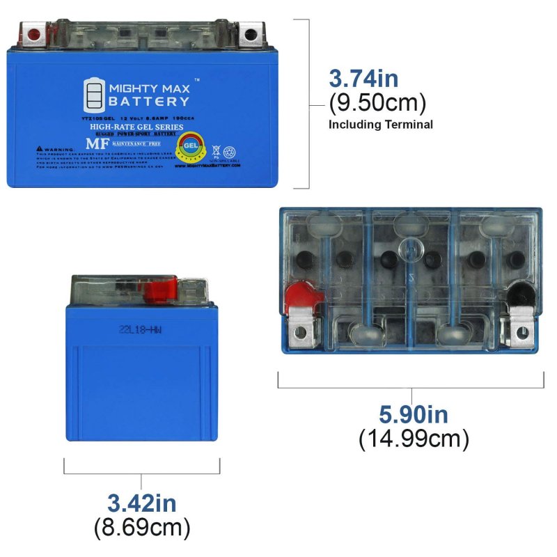 Mighty Max Battery 12v 8 6ah Gel Replaces Honda Cbf1000 Cbr1000 Cbr Cbr929