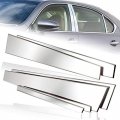 Eparts Mirror Chrome Polished Stainless Steel Side Door Pillar Trim Cover Set For 2007-2015 Lexus Ls 460 
