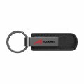 Ipick Image For Acura A-spec Logo Black Pu Leather Strap Silver Metal Bar Uv Printed Key Chain