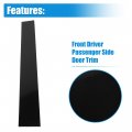 X Autohaux 8 Pcs Windshield B Pillar Trim Exterior Garnish Front Rear Left Right For Nissan Rogue 2014-2020 Black