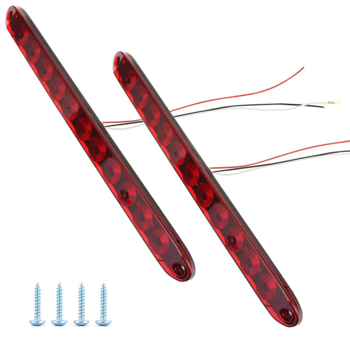 2 Pack Led Red Trailer Brake Tail Light 11 Leds For 12v Boats Trucks Trailers