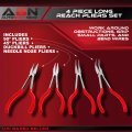 Abn Long Reach 11in Plier 4-piece Set A 90-degree Angle 45-degree Straight Needle Nose And Duckbill Pliers