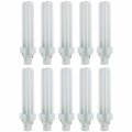 Sunlite Pld18 Sp27k 10pk 2700k Warm White Fluorescent 18w Pld Double U-shaped Twin Tube Cfl Bulbs With 2-pin G24d-2 Base 10 
