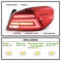 Acanii For 2015-2019 Subaru Wrx Wrx Sti Red Special Edition Full Led Tube Tail Lights Brake Lamps Driver Passenger
