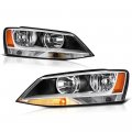 Chrome Bezel Oe-style Headlight Headlamp Assembly For 2011-2018 Vw Mk6 Jetta Sedan Halogen Model Driver Passenger Side 