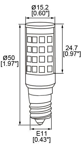 Dimmable E11 Mini Candelabra Base Led Bulbs T4 Jd 120v Halogen Replacement Warm White 3000k 3 5w 35w Equivalent De11-45s-ww 5