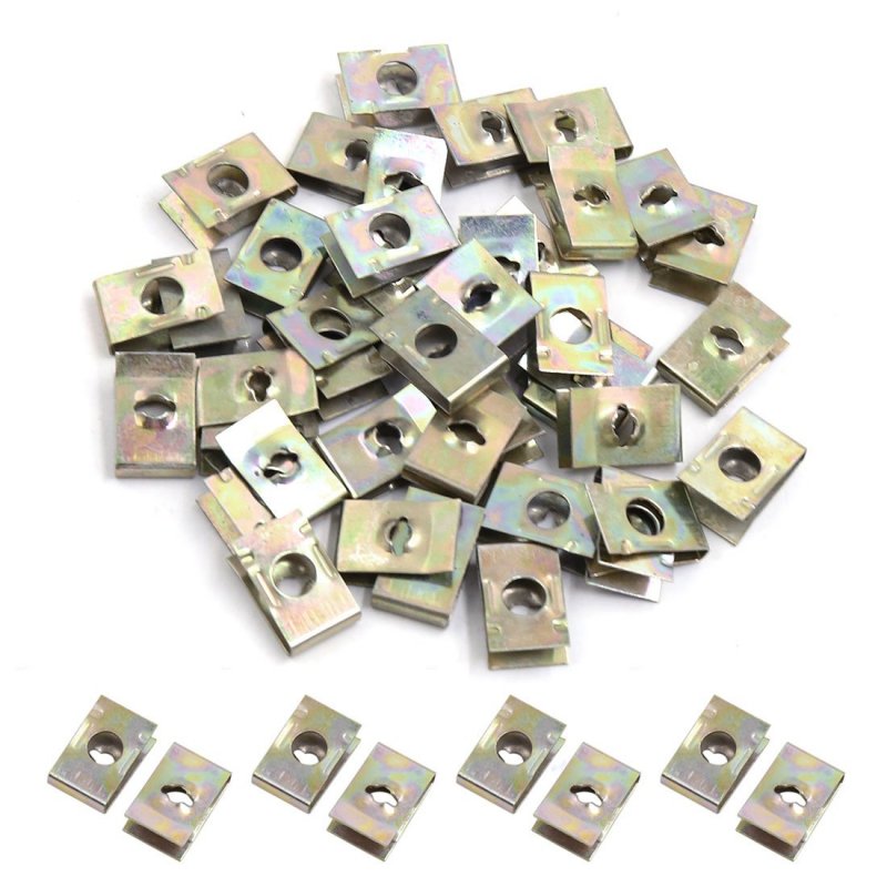 40 Pcs Metal Screw Fastener Rivet Bumper Hood Splash Guard Retainer Clips