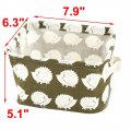 Uxcell Cotton Linen Hedgehog Print Home Wardrobe Underwear Sundries Socks Holder Storage Box Case
