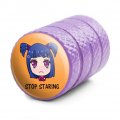 Stop Staring Kawaii Chibi Girl Pigtails Tire Rim Wheel Aluminum Valve Stem Caps