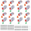 134 Pcs Deutsch Dt 6 Pin Connectors 8 Set Waterproof Electrical Wire Connector With Stamped Contacts For Truck Motorcycle 