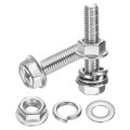 M8 X 40mm Flanged Hex Head Bolts 10 Pack 304 Stainless Steel Hexagon Screws With Nuts Flat And Lock Washers Fully Threaded For 