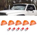 Cab Marker Light 5pcs Amberlens Top Roof Running Assembly T10 Red Bulbs Fit For 1994 1995 1996 1997 1998 Dodge Ram 1500 2500 