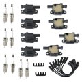 8pcs Ignition Coil And Spark Plug Wire Replacement For 2005-2016 Allure Lacrosse Escalade Silverado Yukon Uf413 41-962 9748uu 
