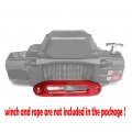 10 Anodized Red Mount Cnc Machined Hawse Fairlead Compatible With Synthetic Winch Rope Cable Lead Guide 8000-15000 Lbs