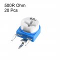 Uxcell Trimmer Potentiometer 500r Ohm Adjustment Horizontal Variable Resistors 20pcs